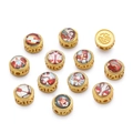Goldene 12 Sternzeichen und Glücksbringer Perlen für DIY Schmuckherstellung - 8*10.5mm/Loch 2mm / 12 Sternzeichen Set (je 1 Stück)