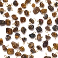 Irregular tiger eye stone pendants with gold metal hooks for DIY jewelry making - Irregular Raw Stone Pendant / Tiger's Eye