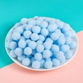 Pompones azul cielo de poliéster de 1,5cm para decoración de ropa y manualidades - Azul claro