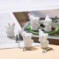Cute white flocked bear charms 29mm for DIY keychain and jewelry making - Kitten