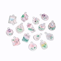 Detailed collection of silver alloy butterfly and starfish charms with faux pearl accents - Pink Series Random Mix
