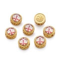 Goldene Waage Sternzeichen Perlen für Schmuck mit kreisförmigen Hohlmustern - 8*10.5mm/Loch 2mm / Waage