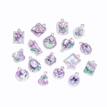 Detailed collection of purple enamel charms with faux pearls and silver alloy frames - Purple Series Random Mix