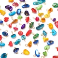 Colorful irregular natural stone pendants with gold metal rings for DIY jewelry making - Irregular Raw Stone Pendant / Candy Stone