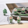 Green flocked cartoon hooded figure charm with 23mm height for DIY jewelry making - Green Raincoat Pig