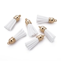 White 38mm CCB tassel pendant with gold cap for DIY necklace and earring jewelry - 20 Pieces Set / White