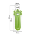 Detailed size specifications for the green cartoon faux leather animal keychain pendant - Green Tiger