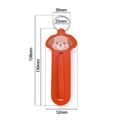 Detailed dimensions of cartoon dog leather keychain with ring and strap measurements - Orange Dog