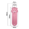 Detailed size view of the pink rabbit leather keychain showing dimensions in millimeters - Pink Rabbit