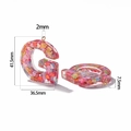 Detailed view of pink glitter resin letter G pendant with precise size measurements - Letter G