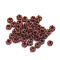 Detailed macro view of handmade red and gold braided cord rings for DIY jewelry projects - 1 Piece/Pack (Approx. 1.5g) / Wine Red