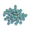 Close-up of handmade blue and gold wire-wrapped weave beads for DIY jewelry making - 1 Piece/Pack (Approx. 1.5g) / Blue
