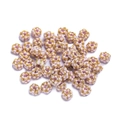 Macro detail of handmade pink and gold woven hollow beads for DIY jewelry making - 1 Piece/Pack (Approx. 1.5g) / Light Pink