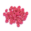 Detailed macro view of pink and gold handmade braided wire rings for DIY jewelry - 1 Piece/Pack (Approx. 1.5g) / Fluorescent Pink