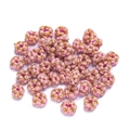 Detailed view of handmade pink and gold braided thread beads for DIY jewelry making - 1 Piece/Pack (Approx. 1.5g) / Sakura Pink