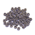 Close-up of handmade purple woven peach knot rings with gold wire for DIY jewelry making - 1 Piece/Pack (Approx. 1.5g) / Deep purple