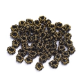 Close-up of black and gold woven bead spacers for DIY handmade jewelry crafts - 1 Piece/Pack (Approx. 1.5g) / Black