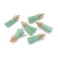 Light green 3.8cm mini tassels with gold caps for DIY earring and necklace making - 20 Pieces Set / Mint Green