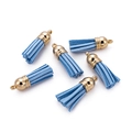 Sky blue CCB plastic mini tassel charms with golden caps for DIY jewelry making - 20 Pieces Set / Sky Blue