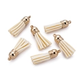 Set of six cream-colored mini tassels with gold caps for DIY earring necklace jewelry making - 20 Pieces Set / Off White