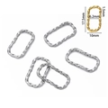Anneaux brisés rectangulaires en acier 304 pour bijoux DIY, 17,5x10 mm, couleurs or et argent - Rectangulaire / Acier