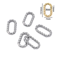 Anneau ovale torsadé en acier 304 doré et argenté avec détails des dimensions - Ovale Long / Acier