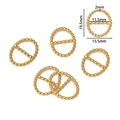 Boucle ovale torsadée en acier inoxydable 304 doré, dimensions 15,5x19,5mm - Boucle en D Grand / Or