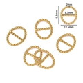 Anneaux torsadés en acier inoxydable doré pour bijoux DIY, taille 15,5mm - Boucle en D Moyen / Or