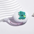 Mini retractable soft measuring tape with cute 3D green dinosaur design on white casing - Dinosaur