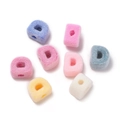 Colorful flocked acrylic alphabet beads with large holes for DIY jewelry bracelets - Letter D / 5 Pieces