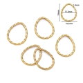 Anneaux ovales texturés en acier inoxydable 304 dorés pour bijoux DIY 19x14.5mm - Goutte d’eau / Or