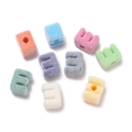Colorful flocked acrylic alphabet beads for DIY jewelry and bracelet making - Letter E / 5 Pieces
