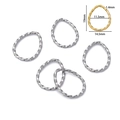 Anneaux ovales torsadés en acier inoxydable 304 or et argent pour bijoux DIY - Goutte d’eau / Acier