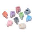 Flocculent acrylic letter F beads in various vibrant colors for DIY jewelry making - Letter F / 5 Pieces