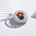 Portable gray mini tape measure with 3D floral pattern and 60-inch retractable soft ruler - Flower