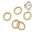 Lot de 5 anneaux torsadés en acier inoxydable 304 doré avec diamètre de 13,5 mm - Ellipse / Or