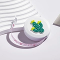 Portable white mini retractable tape measure with a green cactus 3D decorative motif - Cactus