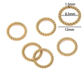 Lot de cinq anneaux torsadés en acier doré 1,5mm pour la création de bijoux DIY - Rond / Or