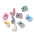 Flocked acrylic letter beads in colorful macaron tones for DIY jewelry bracelets - Letter J / 5 Pieces