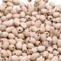 Perles ovales en bois naturel avec veinage pour création de colliers et bijoux - 1 paquet / 0805 (200 Pièces/Paquet)