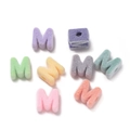 Colorful velvet flocked M-shaped acrylic letter beads for DIY jewelry and bracelets - Letter M / 5 Pieces