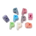 Colorful velvet letter P acrylic beads for DIY handmade bracelets and jewelry making - Letter P / 5 Pieces