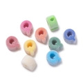 Colorful flocking acrylic letter Q beads with fuzzy texture for DIY jewelry making - Letter Q / 5 Pieces