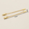 Gedetailleerde gouden verlengketting van 77mm met karabijnsluiting en 3,5mm logolabel - BEYA Label Stijl (3.5*77mm) / Set van 2 / 14K goud