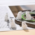 Five pieces of white flocked dog charms with silver rings for DIY keychain making - 1 Piece / White Fox