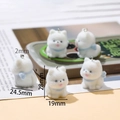 White flocked pomeranian puppy charm with blue bow and 28mm size dimensions - 1 Piece / Pomeranian with Blue Scarf