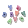 Colorful flocked acrylic alphabet beads in letter V shape for DIY jewelry making - Letter V / 5 Pieces