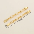 Detail of 18K gold plated extension chains with Queen and Fine Gold pendants, 77mm length - Queen/Gold Bar Tag Style (5*77mm) / Set of 2 / 14K Gold