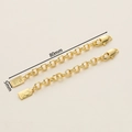 Detail of 18K gold-plated jewelry extension chain with lobster clasp and coin pendants - Queen/Gold Bar Tag Style (5*80mm) / Set of 2 / 14K Gold