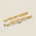 69mm 18K gold plated extender chain with lobster clasp and rectangular embossed tag - Pig Nose/Queen Tag Style (5*69mm) / Set of 2 / 14K Gold